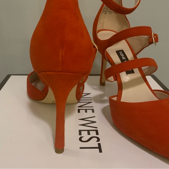 Red/orange strapped heels - Picture 4 of 4